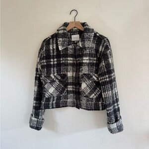 Greylin Plaid Bouclé Cropped‎ Jacket – Size Small